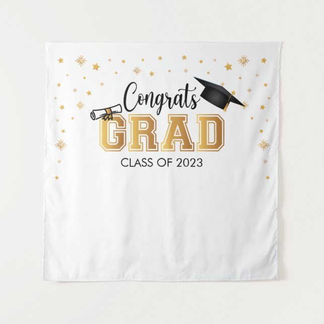 Tapete De Parede Tapiz Graduation backdrop banner Congrats GRAD Bac (Frente)