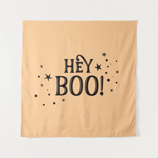 Tapete De Parede Tapiz Hey Boo! Halloween Backdrop party banner  (Frente)