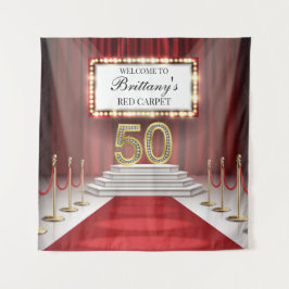 Tapete De Parede Tapiz Red Carpet 50th Birthday Backdrop banner