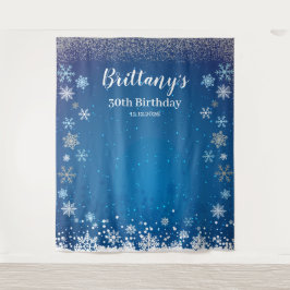 Tapete De Parede Tapiz Snow Blue Winter Birthday Backdrop banner