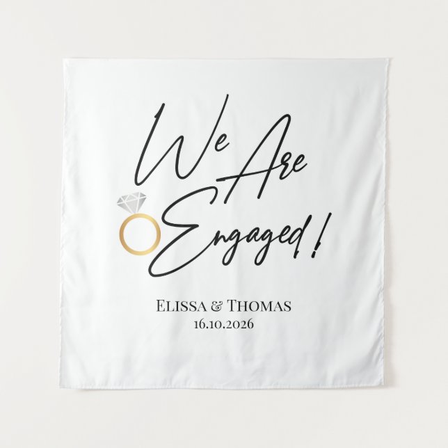 Tapete De Parede Tapiz We Are Engaged! Backdrop (Frente)