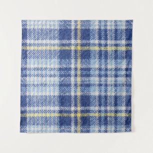 Tapete De Parede Tartan Amarelo Azul: Xadrez Moda