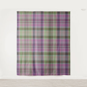 Tapete De Parede Tartan clássico verde lilac.