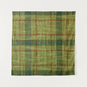 Tapete De Parede Tartan de Natal vermelho e verde.
