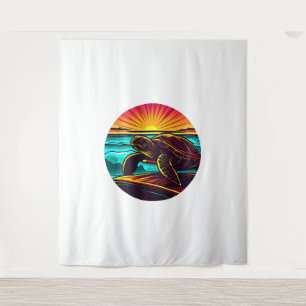 Tapete De Parede Tartaruga ao pôr do sol, Inspiradora Design