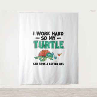 Tapete De Parede Tartaruga do Mar Eu Trabalho Duro Assim