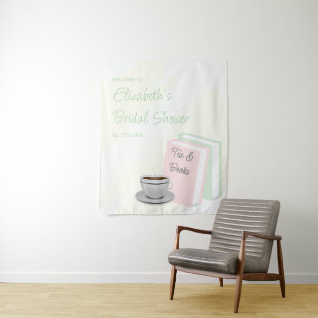 Tapete De Parede Tea & Books Bridal Shower (In Situ)