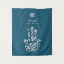 Tapete De Parede Teal Green Yoga Studio Hamsa personalizável