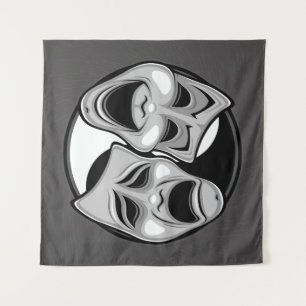 Tapete De Parede Teatro de Comédia e Tragédia Máscara Yin Yang Desi
