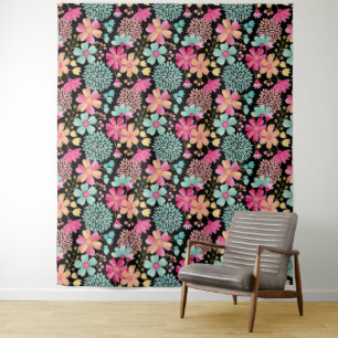 Tapete De Parede Tecido de Fundo para Foto com Desenho Floral Pinta