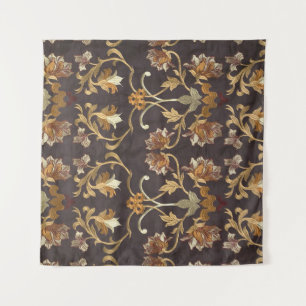 Tapete De Parede Tecido de vinheta com flores bordadas, dorso