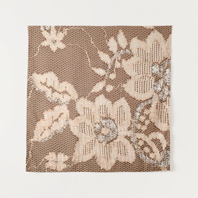 Tapete De Parede Tecido do local de textura. rendas em haste branca (Frente)