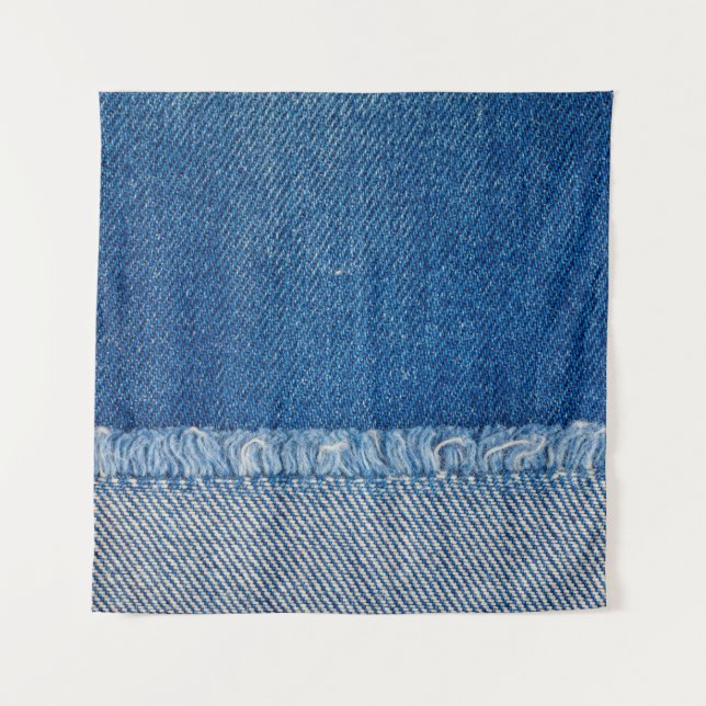 Tapete De Parede Tecido Jeans azuis Fundo, textura Denim (Frente)