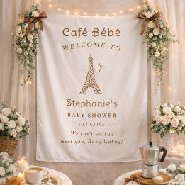 Tapete De Parede Tecido para Chá de Bebê Cafe Bebe Coffee Baby Show