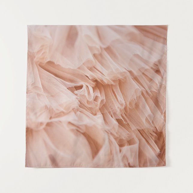 Tapete De Parede Tecido Rosa Pastel: Texturas Elegantes. (Frente)