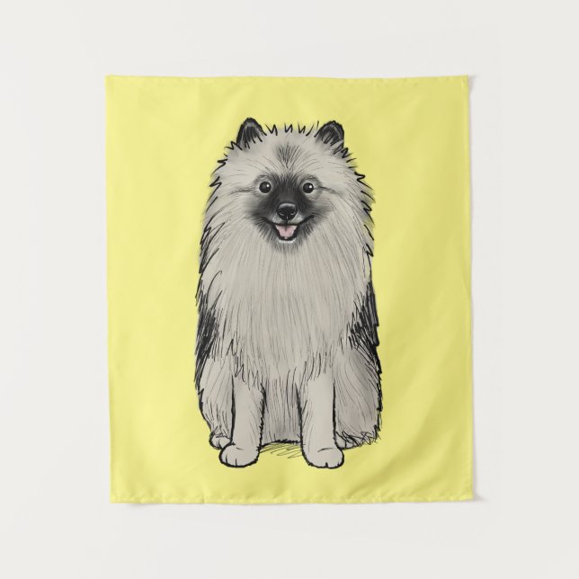Tapete De Parede Teegan, o Cão de Cartoon de Keeshond (Frente)