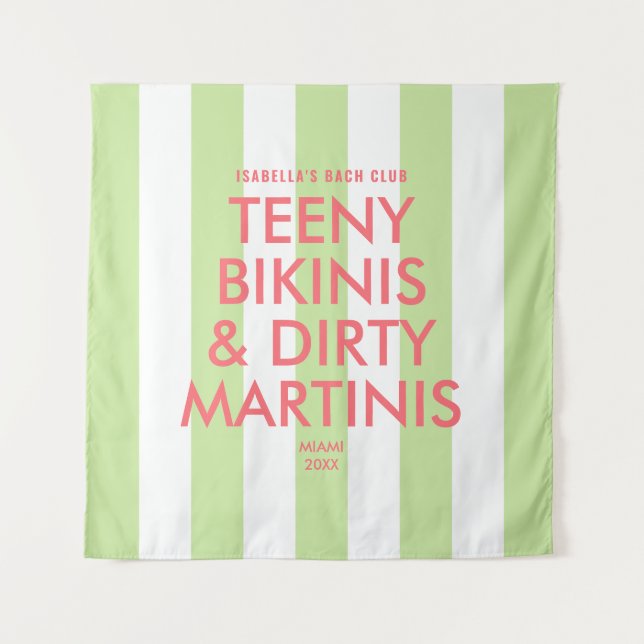 Tapete De Parede Teeny Bikinis & Dirty Martinis Bach Club Stripe (Frente)