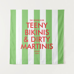 Tapete De Parede Teeny Bikinis & Dirty Martinis Beach Club Stripe