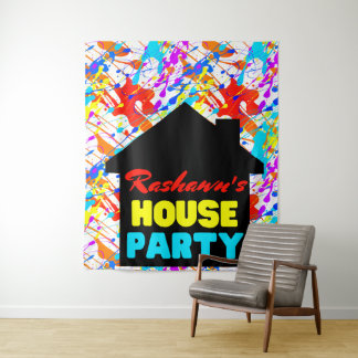 Tapete De Parede Tema de Hip Hop Retro Neon Festa em Casa