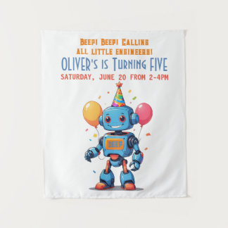 Tapete De Parede tema de robô com balões aquarela