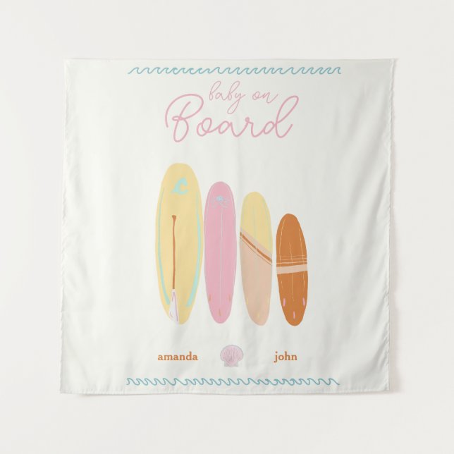 Tapete De Parede Tema do Oceano Chá de fraldas do Bebê (Frente)