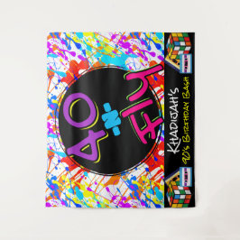 Tapete De Parede Tema Neon Anos 80 | 40 e Voando Hip Hop Aniversári