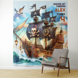 Tapete De Parede Tema Pirata Estremece Meus Mastros