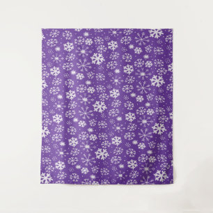 Tapete De Parede Tempestade de Flocos de Neve com Fundo Roxo