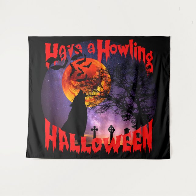 Tapete De Parede Tenha um Halloween de Howling (Frente (Horizontal))