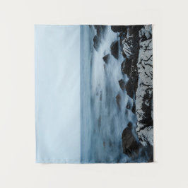 Tapete De Parede Terra rochosa com água nebulosa