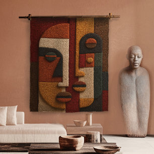 Tapete De Parede Terracota Boho com Pano de Lama Texturizado 3D Ins