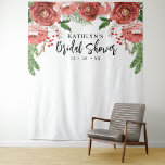 Tapete De Parede Terracotta Blush Chá de panela Floral Rosa<br><div class="desc">Terracotta Blush Floral Pino-Rosa Tapeçaria Foto do Chá de panela de inverno | Fundo. Todos os textos estão pré-organizados para que você personalize fácil e rapidamente com seus próprios detalhes.</div>