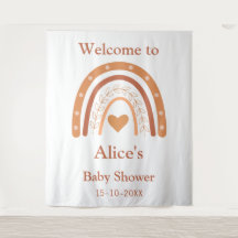 Terracotta e pêssego boho arco-íris bem-vindo  