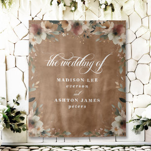 Tapete De Parede Terracotta Floral Casamento Foto Booth Fundo
