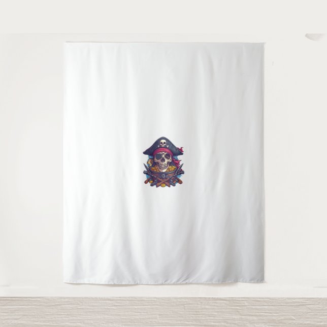 Tapete De Parede Tesouro do Crânio Pirata (Frente)