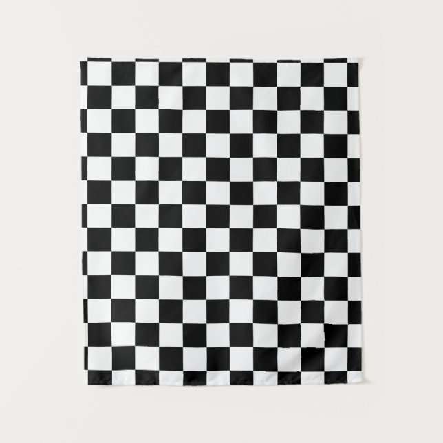 Tapete De Parede Teste padrão Checkered preto e branco (Frente)