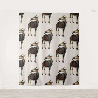 TAPETE DE PAREDE TESTE PADRÃO DO OKAPI & DOS PÁSSAROS