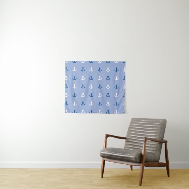 Tapete De Parede Teste padrão pequeno bonito da âncora (In Situ (Horizontal))