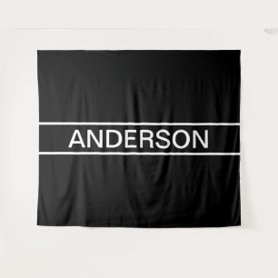 Tapete De Parede Texto Personalizável Moderno e Negro & Branco Ou