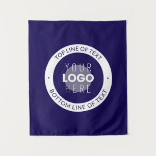 Tapete De Parede Texto Personalizável & Seu Logotipo   Azul Escuro 