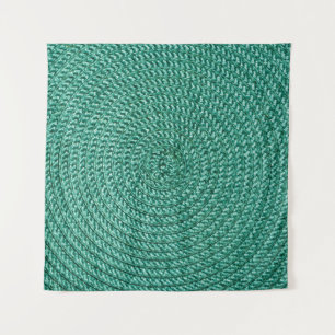 Tapete De Parede Textura artificial de tecido verde trançada.