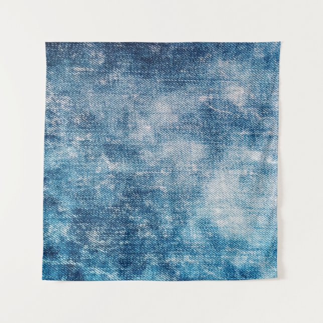 Tapete De Parede Textura de denim de jeans azuis (Frente)