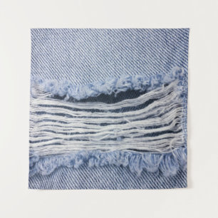 Tapete De Parede Textura de Jeans rasgados azuis claros