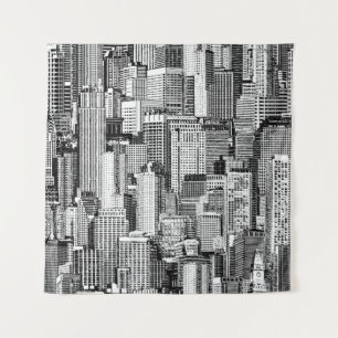 Tapete De Parede Textura Isométrica de Cidade do Skyscraper