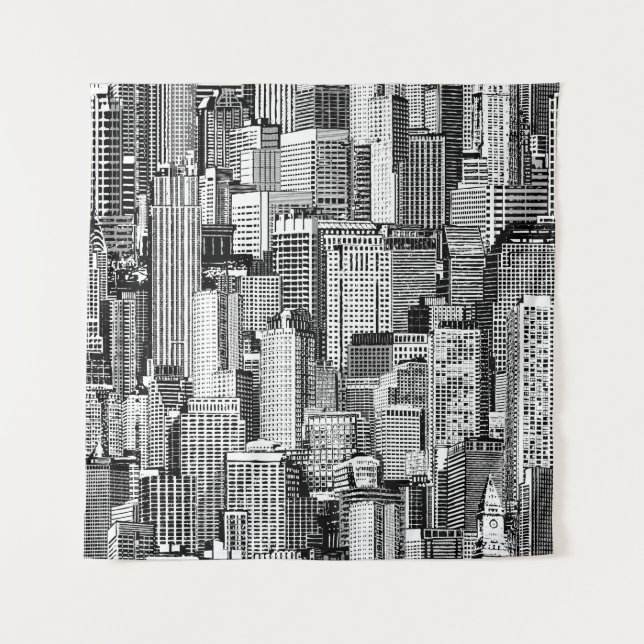 Tapete De Parede Textura Isométrica de Cidade do Skyscraper (Frente)