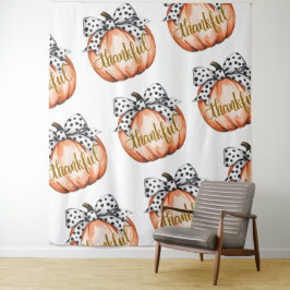 Tapete De Parede Thankful Pumpkin with Polka Dot Bow