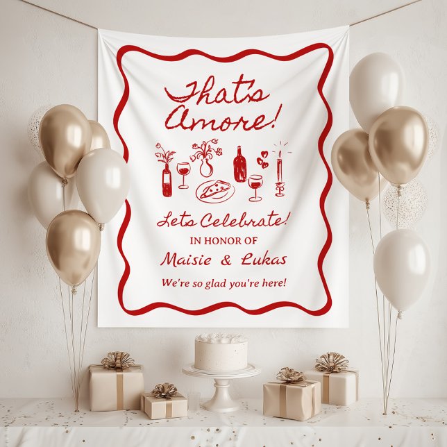 Tapete De Parede That's Amore Italian Theme Engagement Party Sign (Criador carregado)