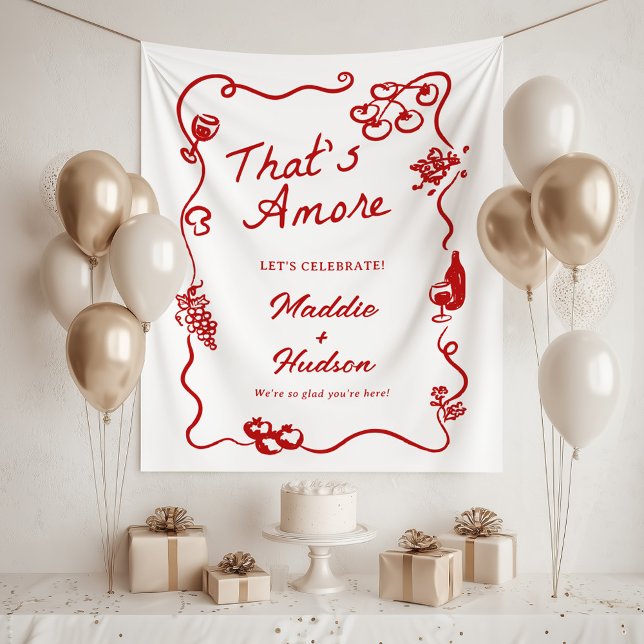 Tapete De Parede That's Amore Italian Theme Rehearsal Dinner Sign (Criador carregado)