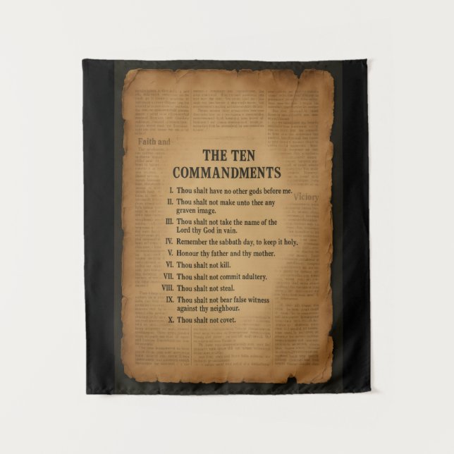 Tapete De Parede The 10 Commandments Christian Inspired Tapestry (Frente)