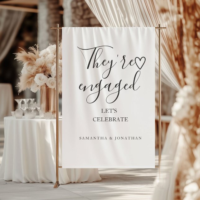 Tapete De Parede They're engages welcome sign Modern engagement  (Criador carregado)